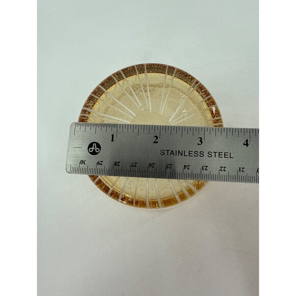 Vinini Disaronno Amber Murano Hand Blown Murano Glass Ice Bucket Stripes - Picture 4 of 8